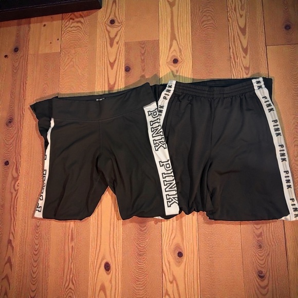 Victoria's Secret Pants - PINK Ultimate Leggings  UY2K track pant Black snap side Logo  wide leg pocket L
